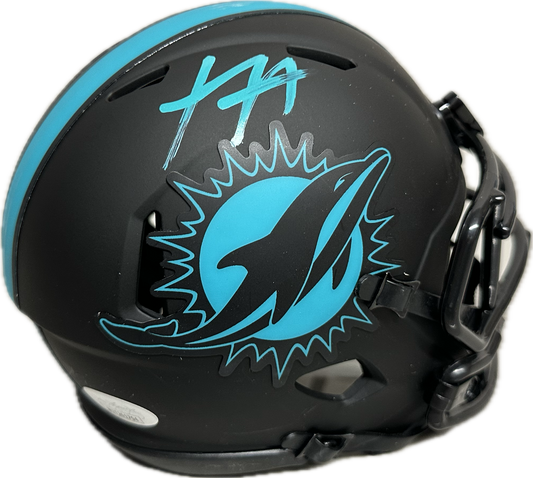 Xavien Howard Miami Signed Black Eclipse Mini Football Helmet (JSA)