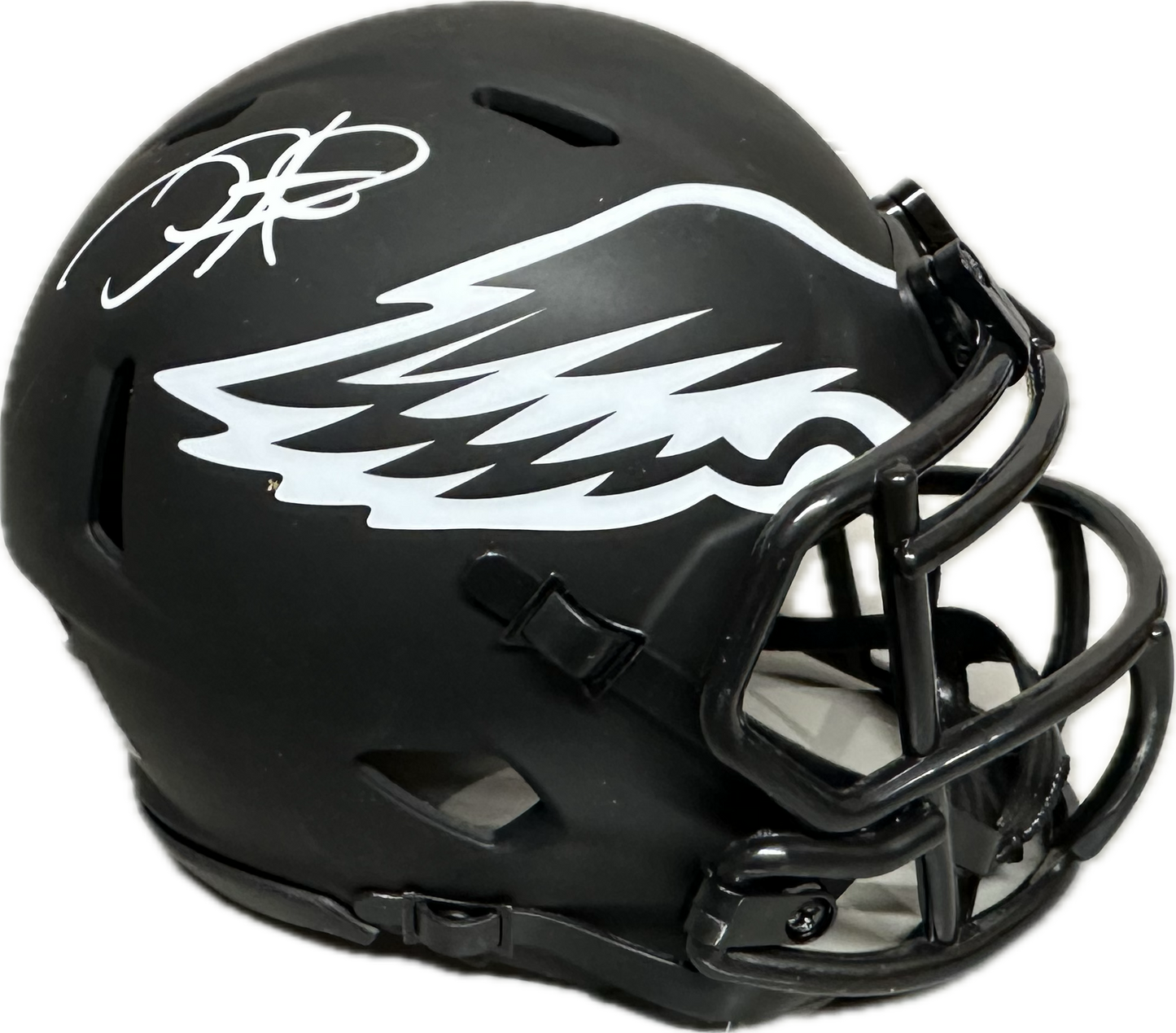 Jalen Hurts Philadelphia Black Eclipse Signed Mini Football Helmet (JSA)