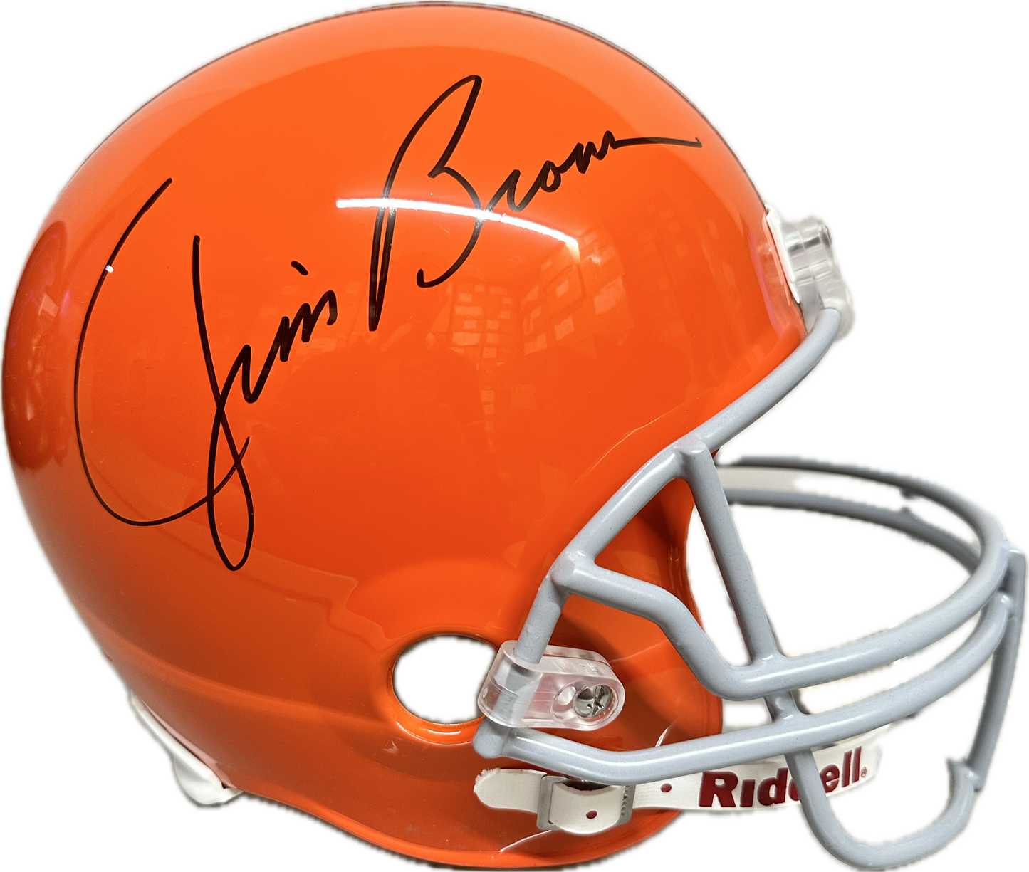 Jim Brown Cleveland Full Size Orange Speed Rep Football Helmet (JSA)
