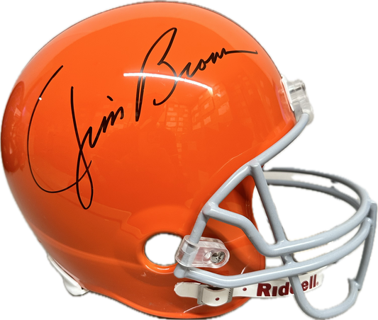 Jim Brown Cleveland Full Size Orange Speed Rep Football Helmet (JSA)