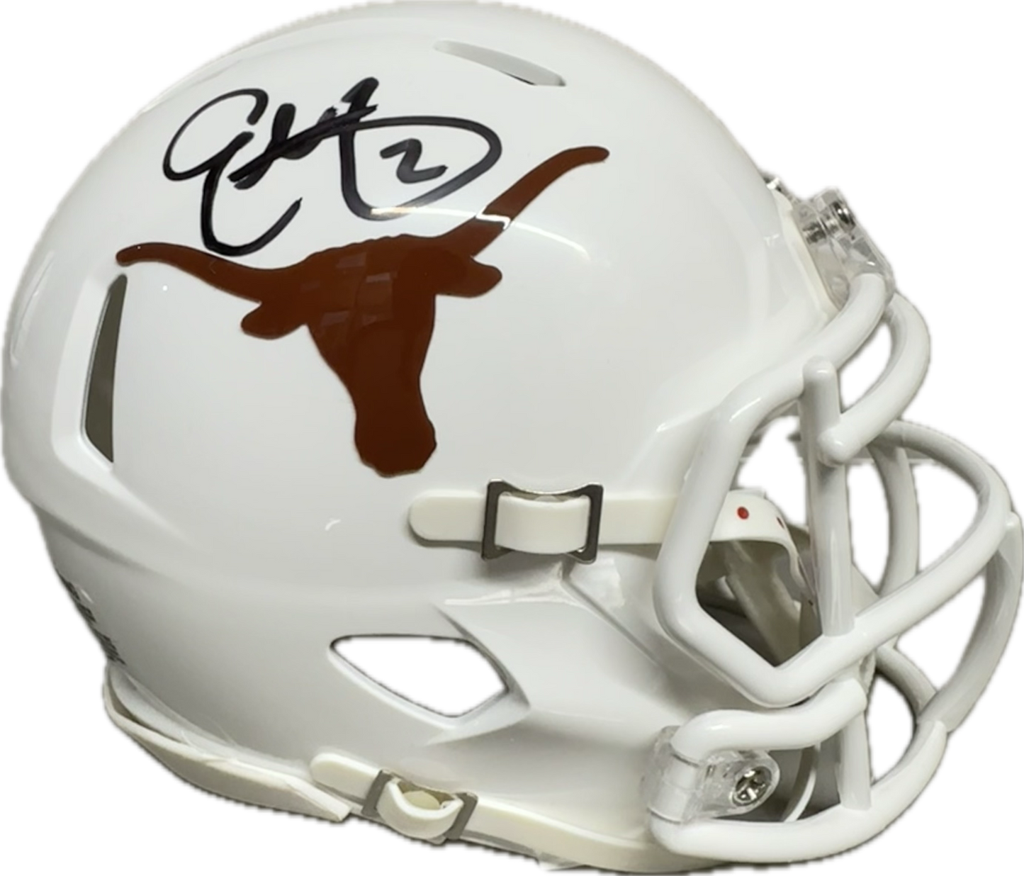 Eric Metcalf Texas White Signed Mini Football Helmet (PIA/JSA)