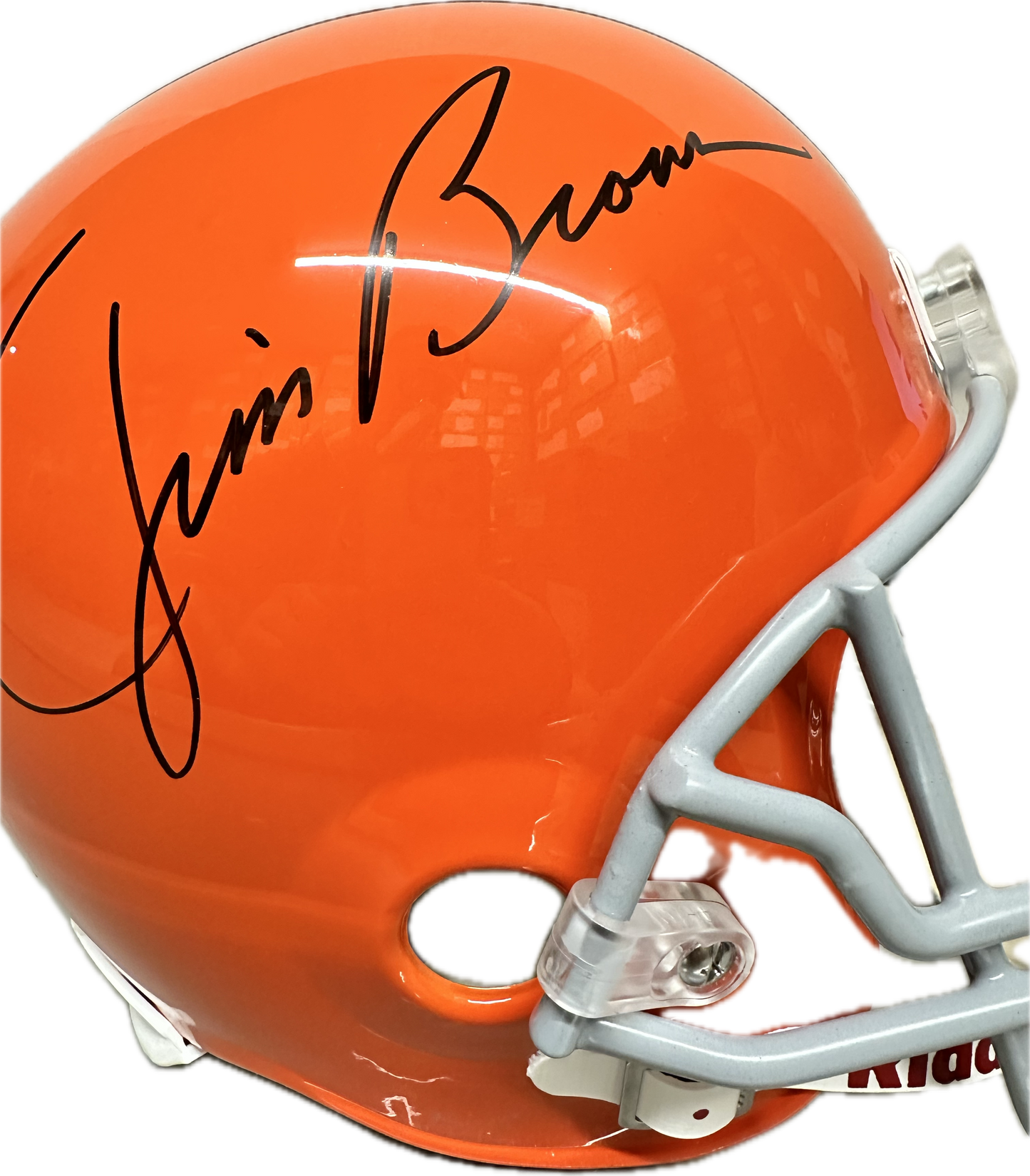 Jim Brown Cleveland Full Size Orange Speed Rep Football Helmet (JSA)