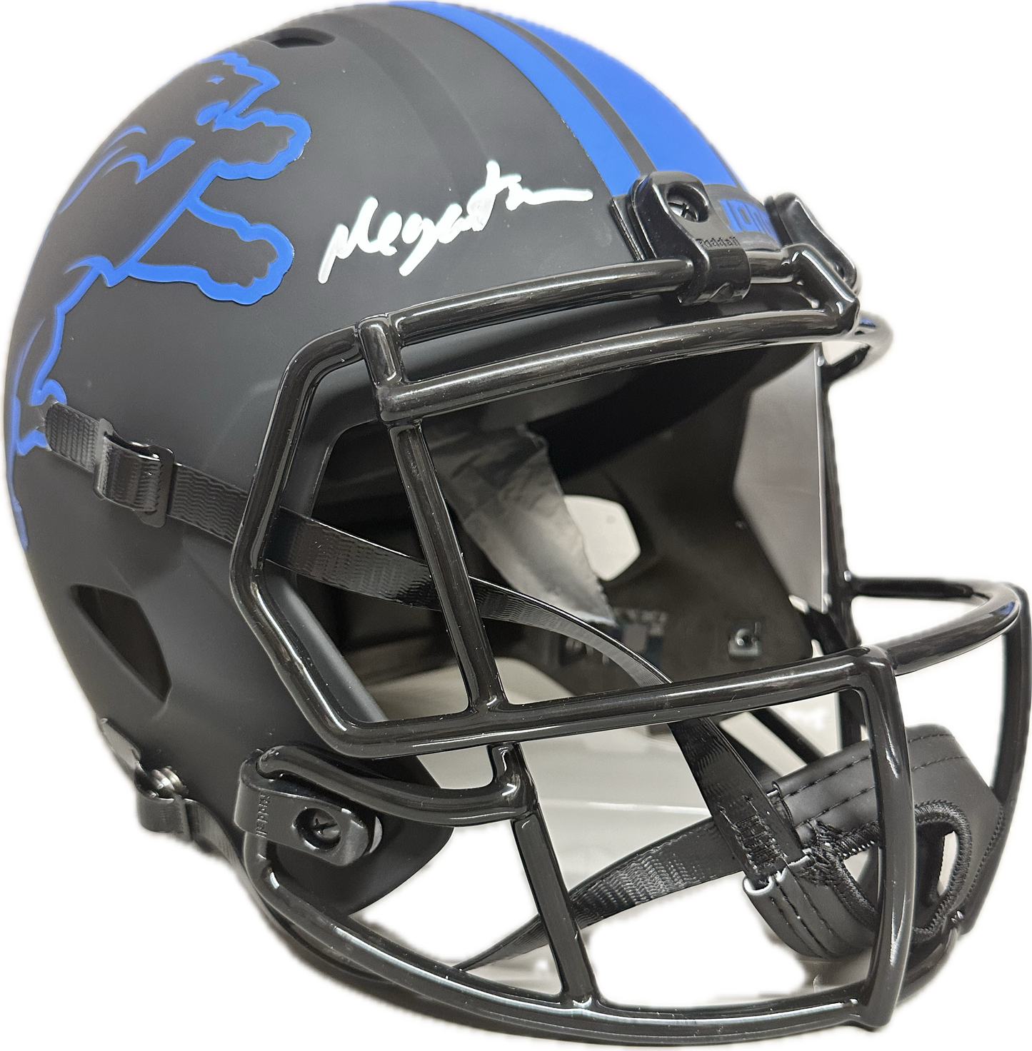 Calvin Johnson "Megatron" Inscription HOF 21 Detriot Full Size Black Speed Rep Football Helmet (JSA)