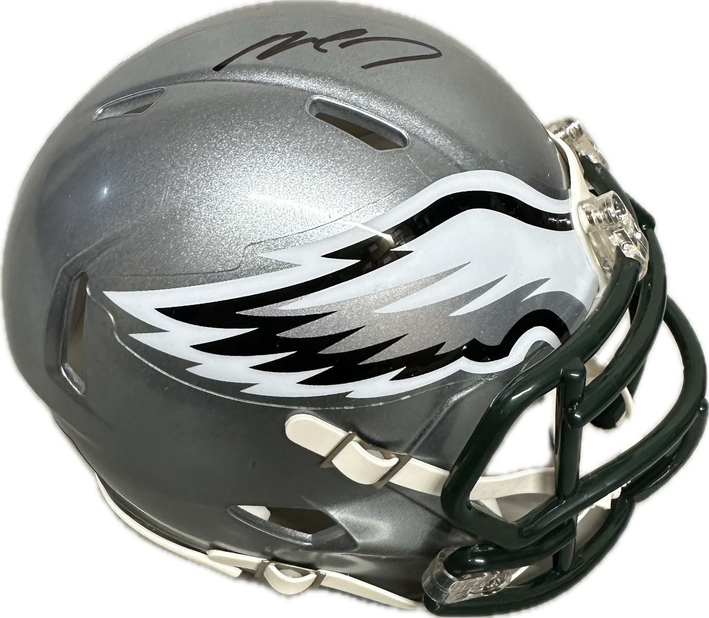 Michael Vick Silver Philadelphia Signed Mini Football Helmet (JSA)