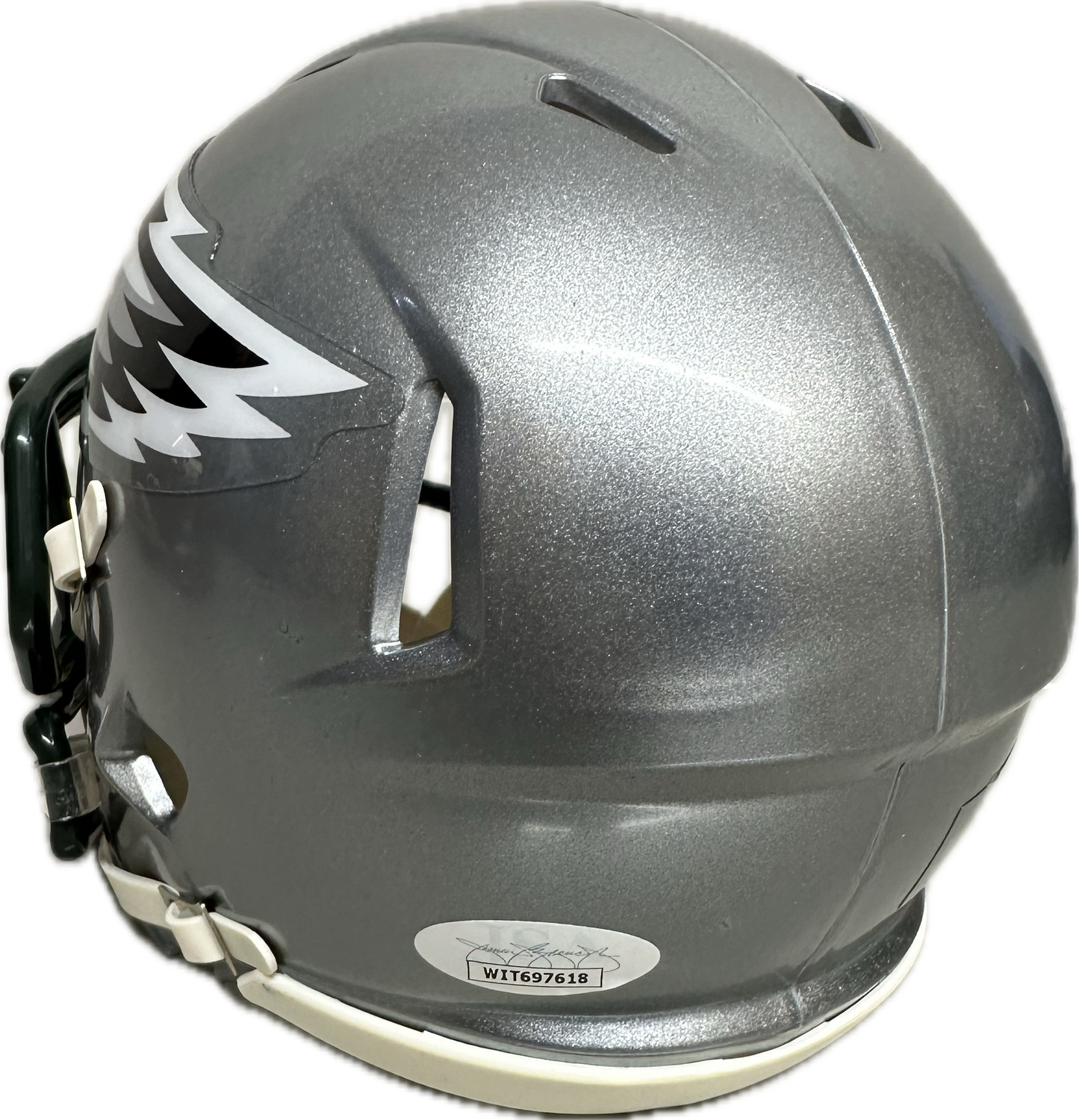 Michael Vick Silver Philadelphia Signed Mini Football Helmet (JSA)