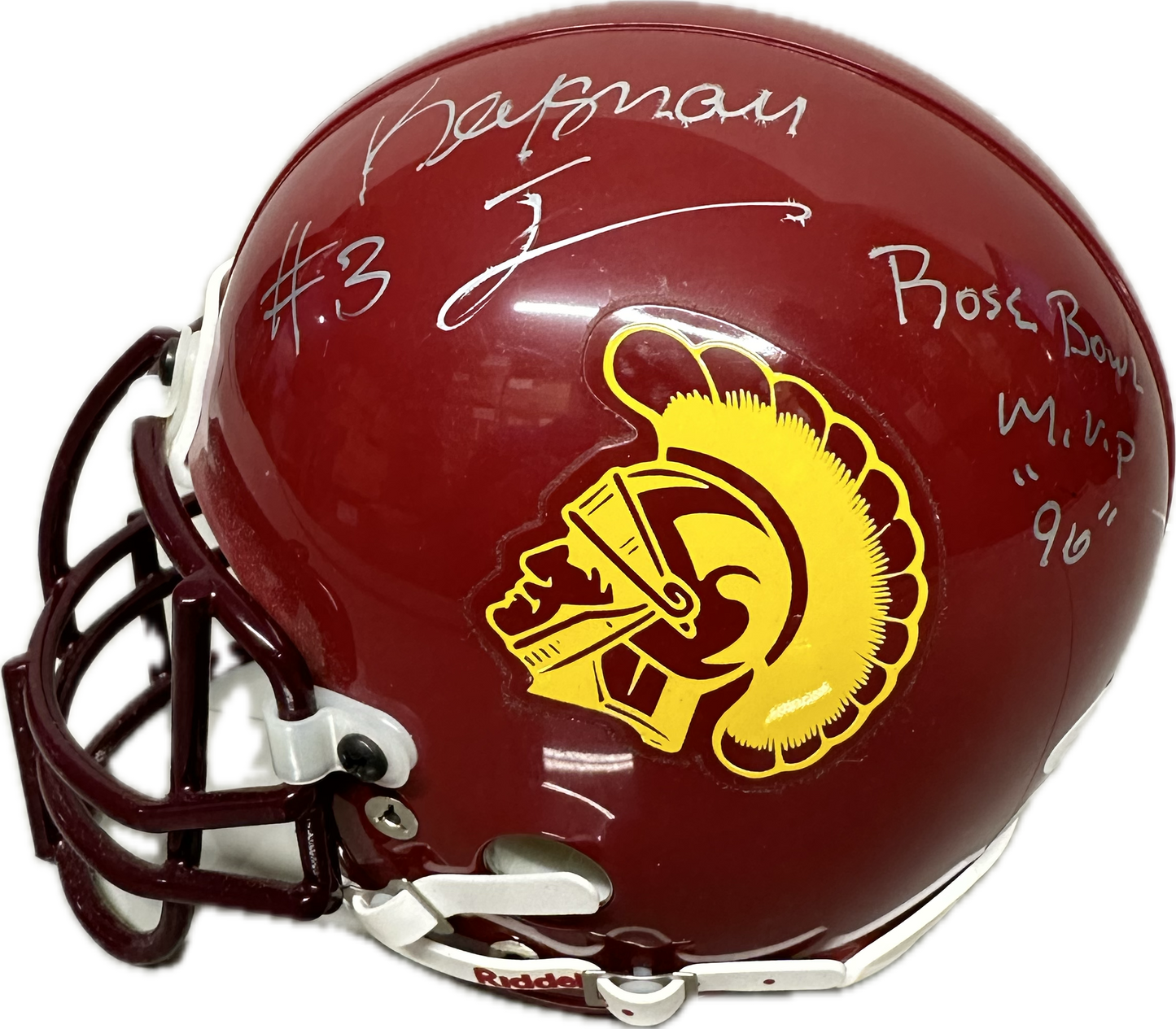 KeyShawn Johnson USC "Rose Bowl MVP" Inscription Signed Mini Football Helmet (JSA)