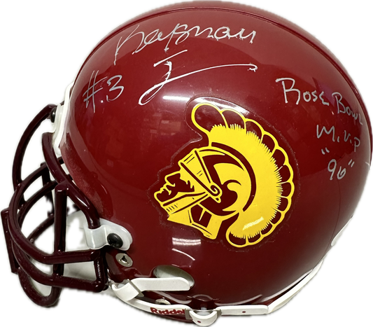 KeyShawn Johnson USC "Rose Bowl MVP" Inscription Signed Mini Football Helmet (JSA)