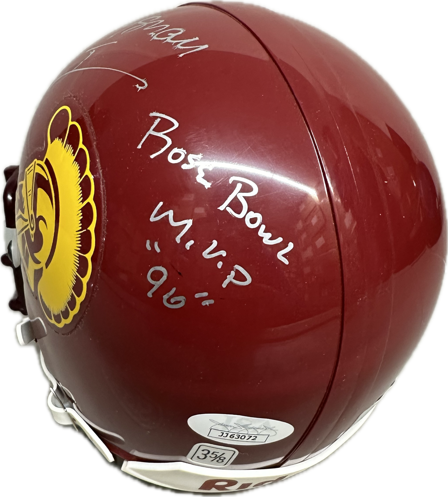 KeyShawn Johnson USC "Rose Bowl MVP" Inscription Signed Mini Football Helmet (JSA)