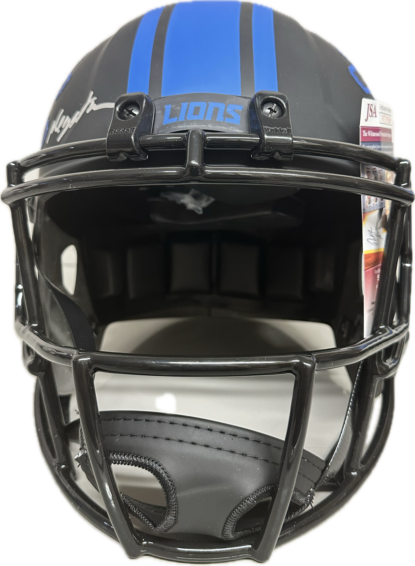 Calvin Johnson "Megatron" Inscription HOF 21 Detriot Full Size Black Speed Rep Football Helmet (JSA)