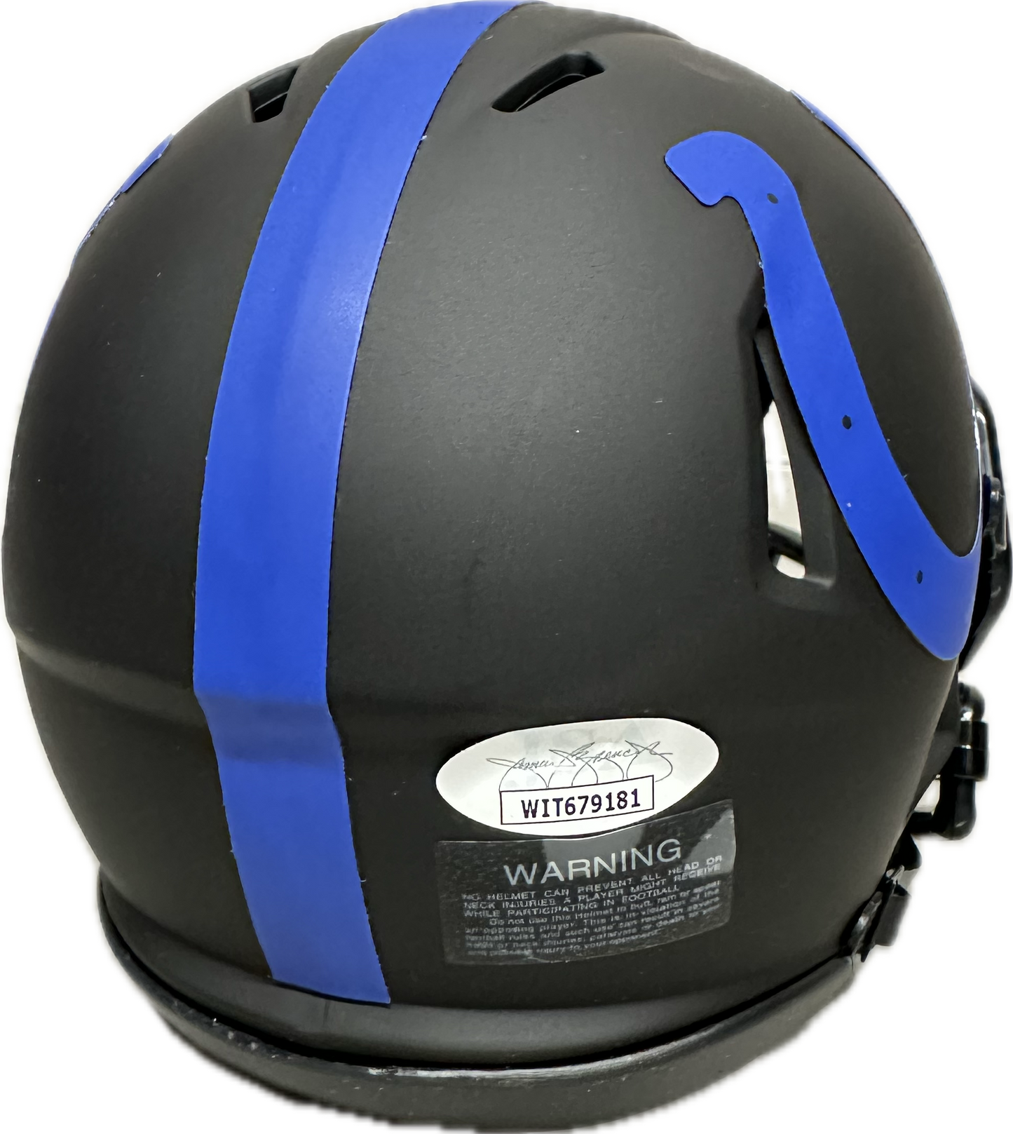 Shaquille Leonard Indianapolis Eclipse Black Mini Football Helmet (JSA)
