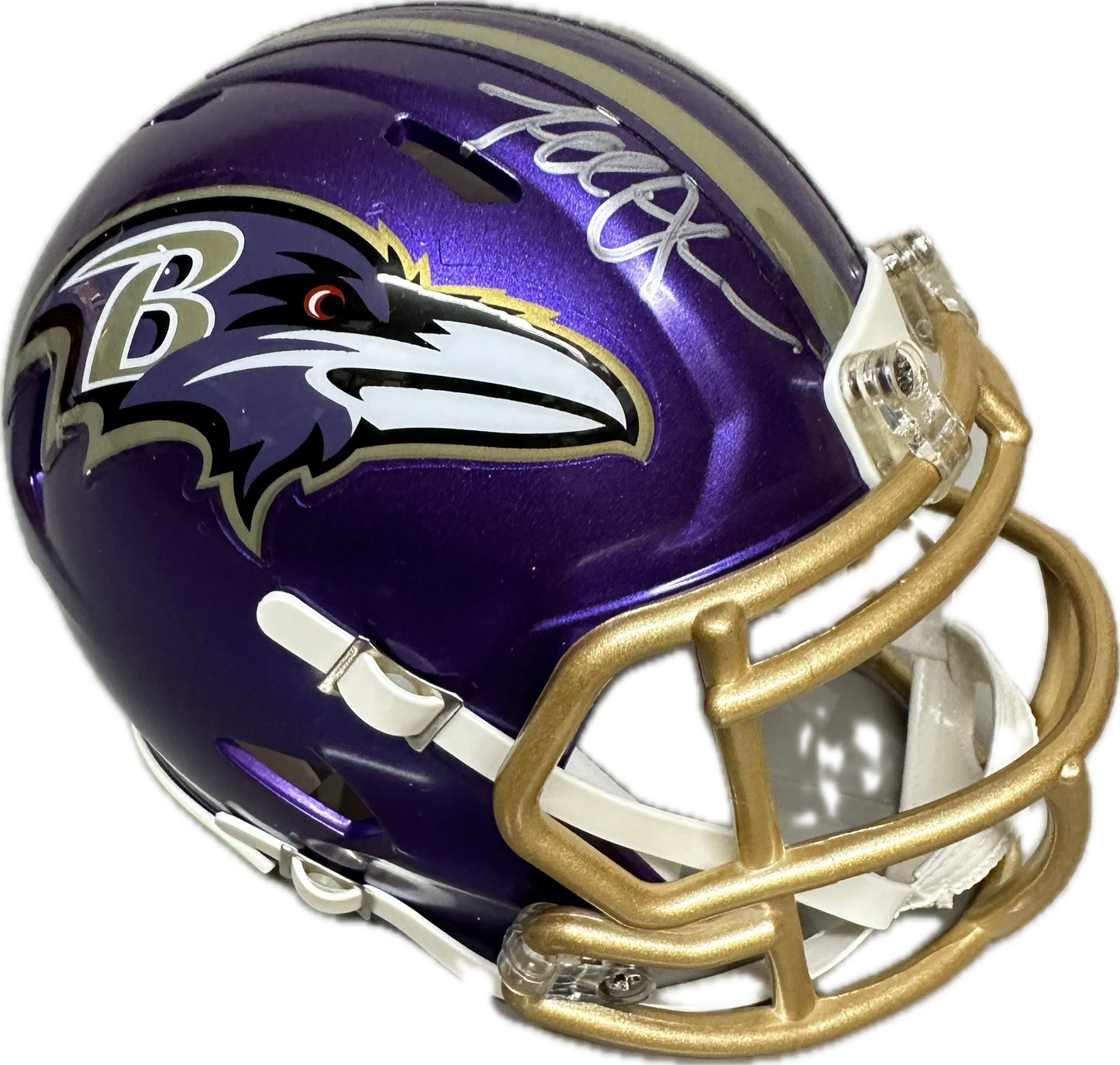 Terrell Suggs Baltimore Purple Signed Mini Football Helmet (JSA)