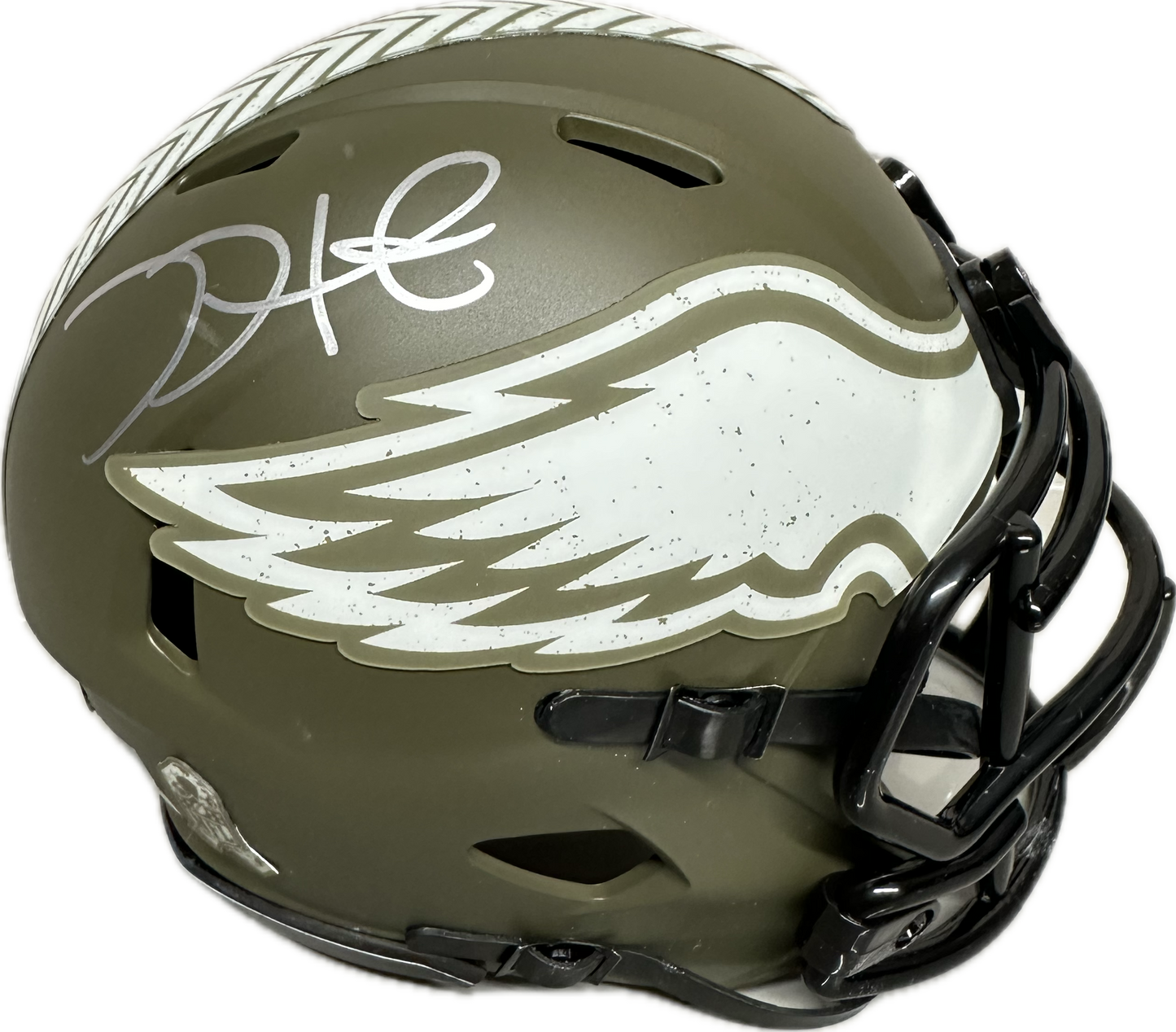 Jalen Hurts Philadelphia Salute to Service Signed Mini Football Helmet (JSA)