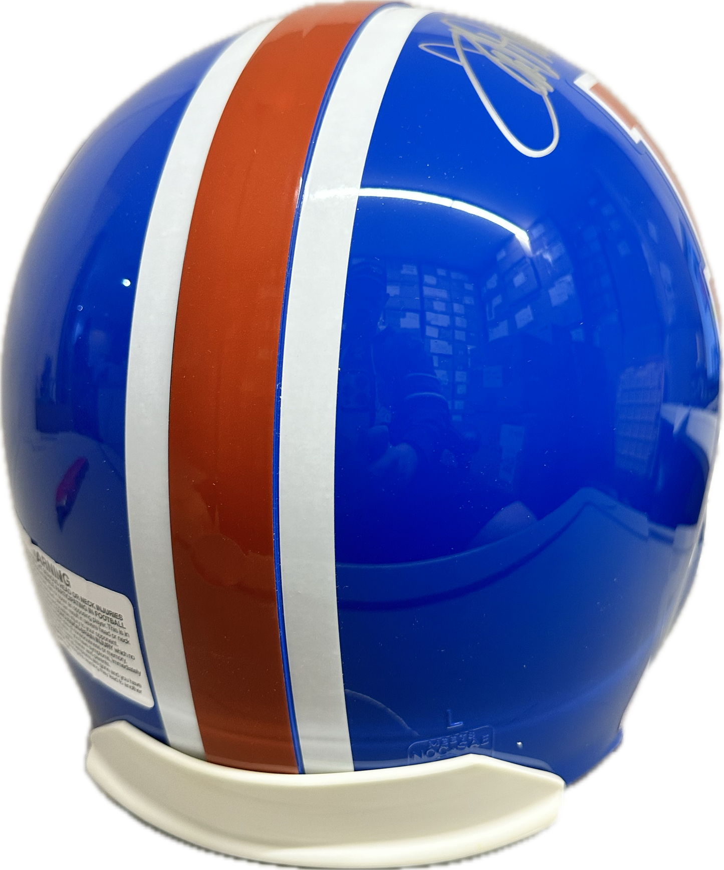 Terrell Davis  HOF  4 Scrpits Denver Full Size Orange Speed Authentic Football Helmet (JSA)
