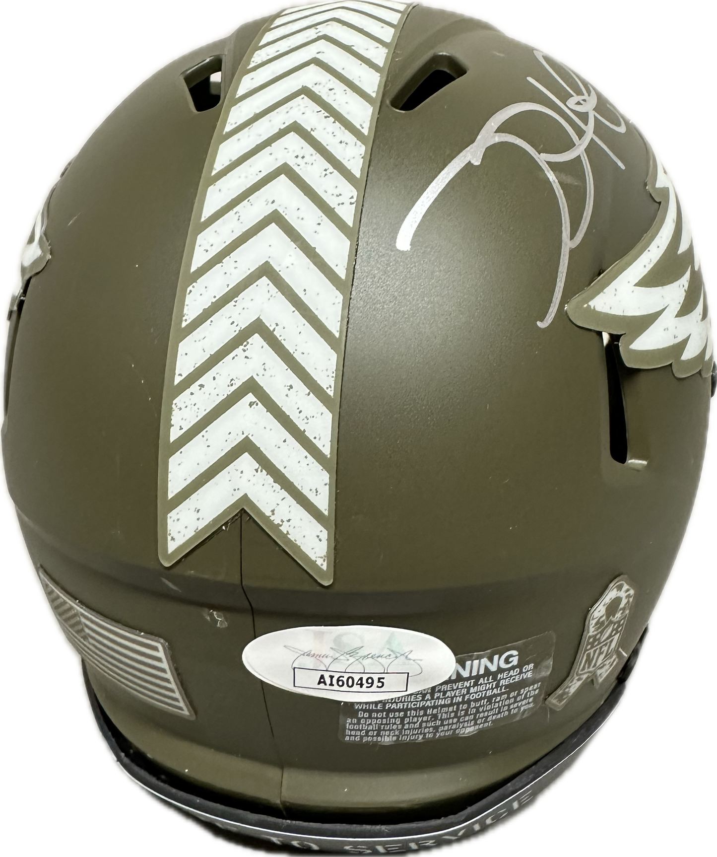 Jalen Hurts Philadelphia Salute to Service Signed Mini Football Helmet (JSA)