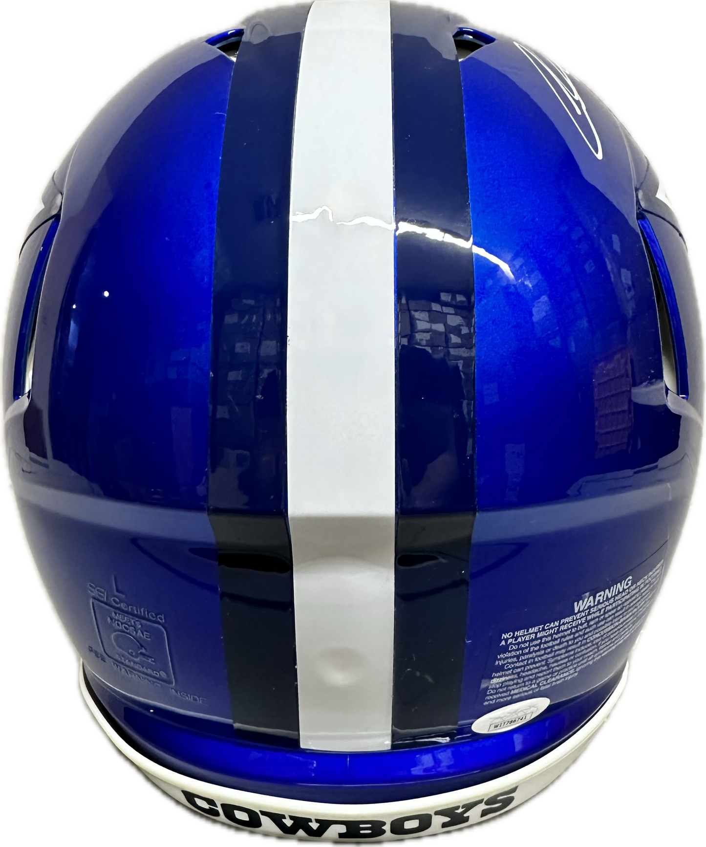 CeeDee Lamb Signed Full Size Blue Helmet Authentic Football Helmet (JSA)