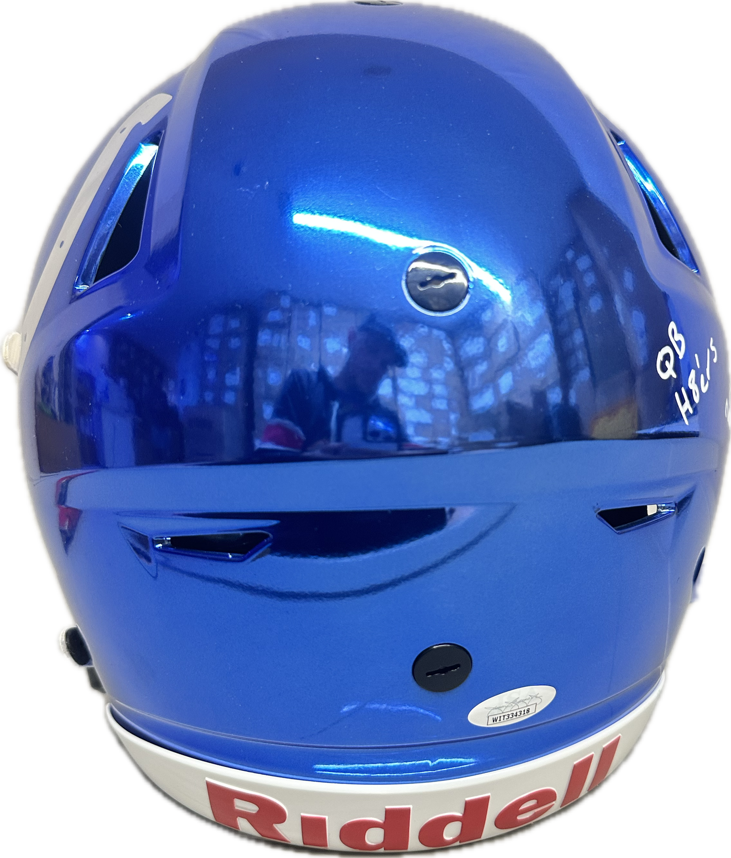 Robert Mathis "Super Bowl XLI" Mega Inscription: Full Size Indianapolis Mirror Blue Speed Authentic Football Helmet (JSA)