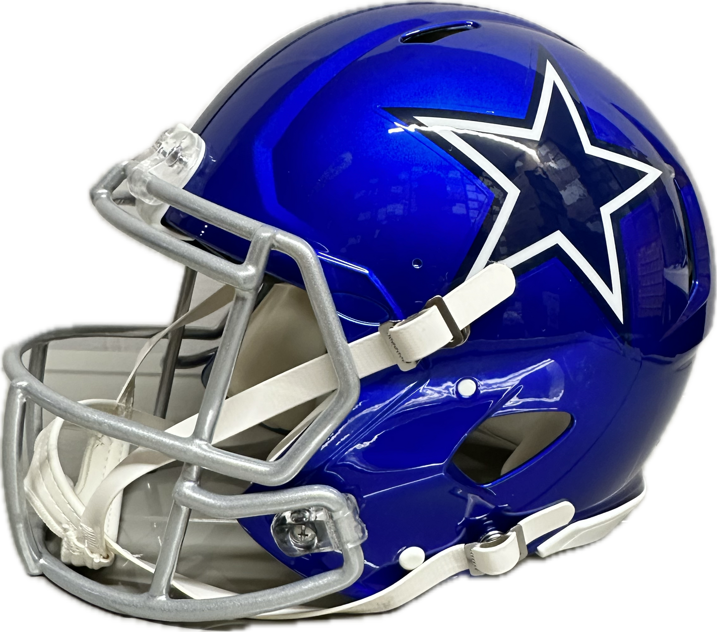 CeeDee Lamb Signed Full Size Blue Helmet Authentic Football Helmet (JSA)