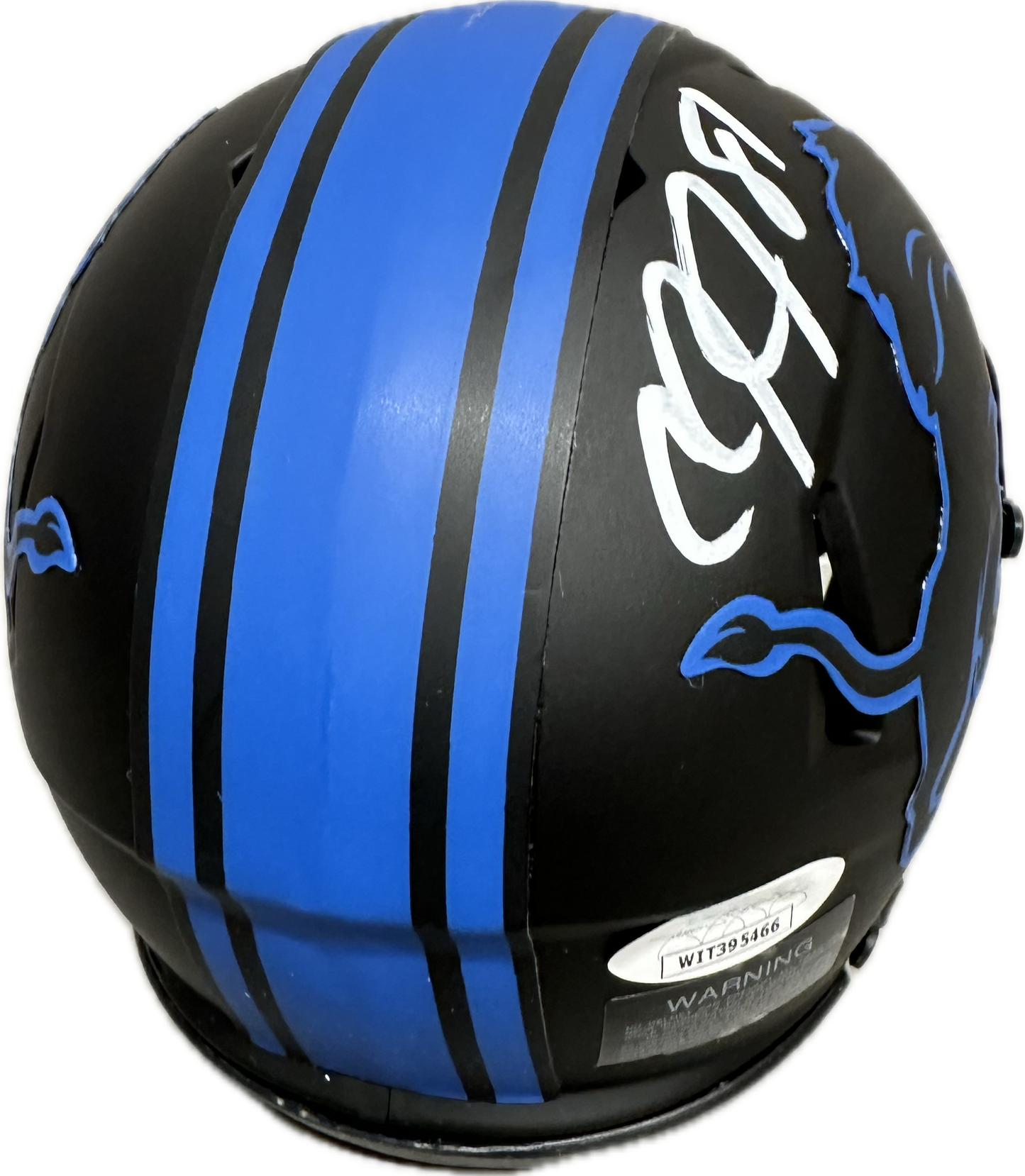 Calvin Johnson "HOF 21" Inscription Detroit Black Eclipse Signed Mini Football Helmet (JSA)