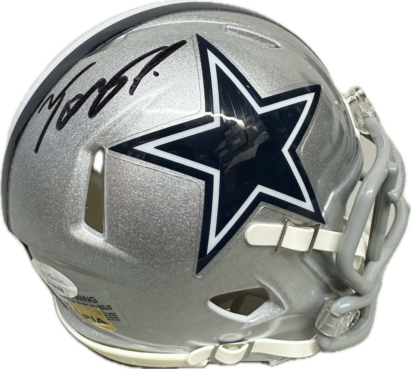 Tony Pollard Dallas Signed Mini Football Helmet (JSA/PIA)