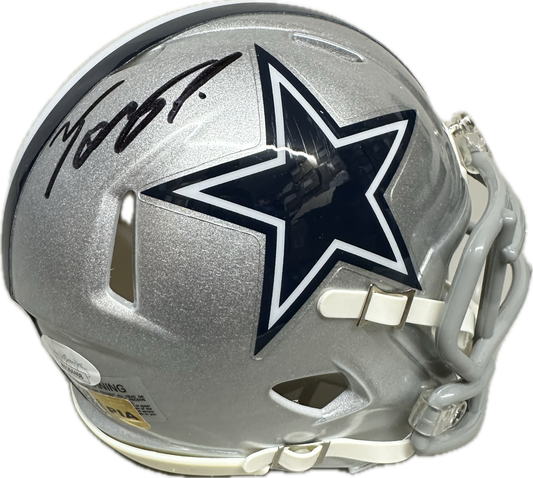 Tony Pollard Dallas Signed Mini Football Helmet (JSA/PIA)