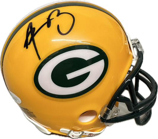 Aaron Rodgers Green Bay Signed Mini Football Helmet (JSA)