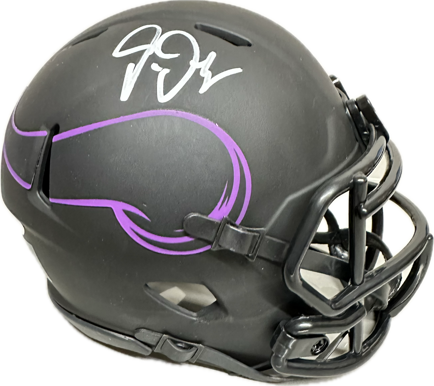 Justin Jefferson Minnesota Puple Signed Mini Football Helmet (JSA)