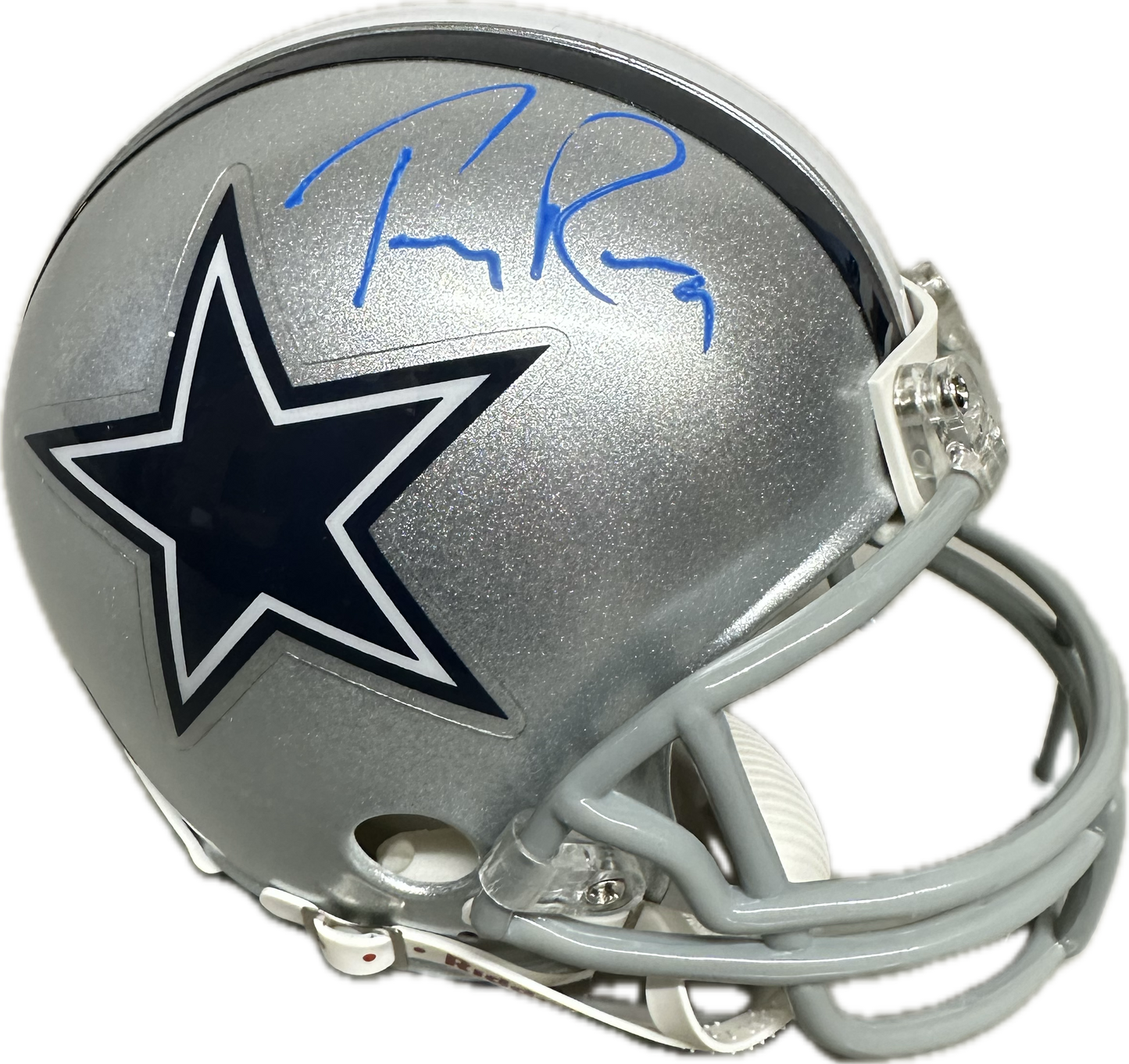 Tony Romo Dallas Grey Signed Mini Football Helmet (JSA)