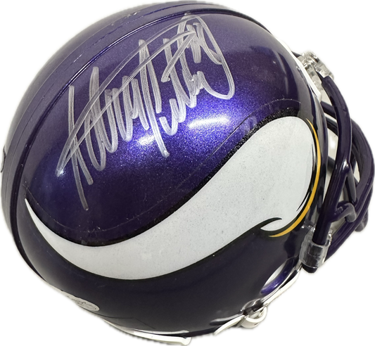 Adrain Peterson Minnesota Puple Signed Mini Football Helmet (JSA)