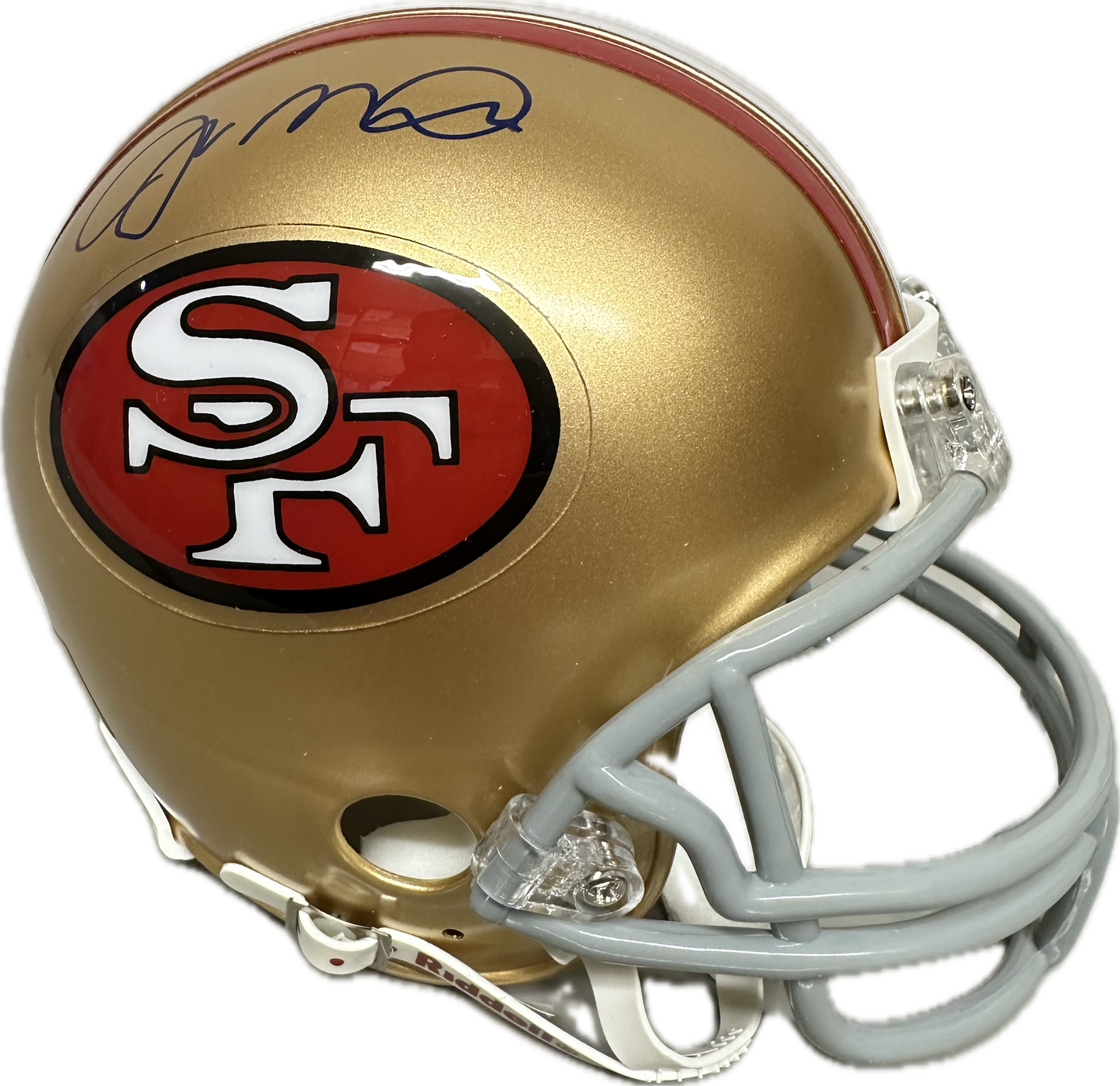 Joe Montana San Franscico Gold Signed Mini Football Helmet (JSA)