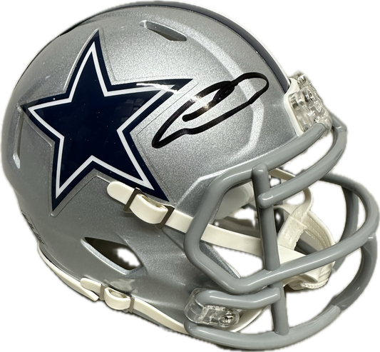 CeeDee Lamb Dallas Signed Mini Football Helmet (JSA)