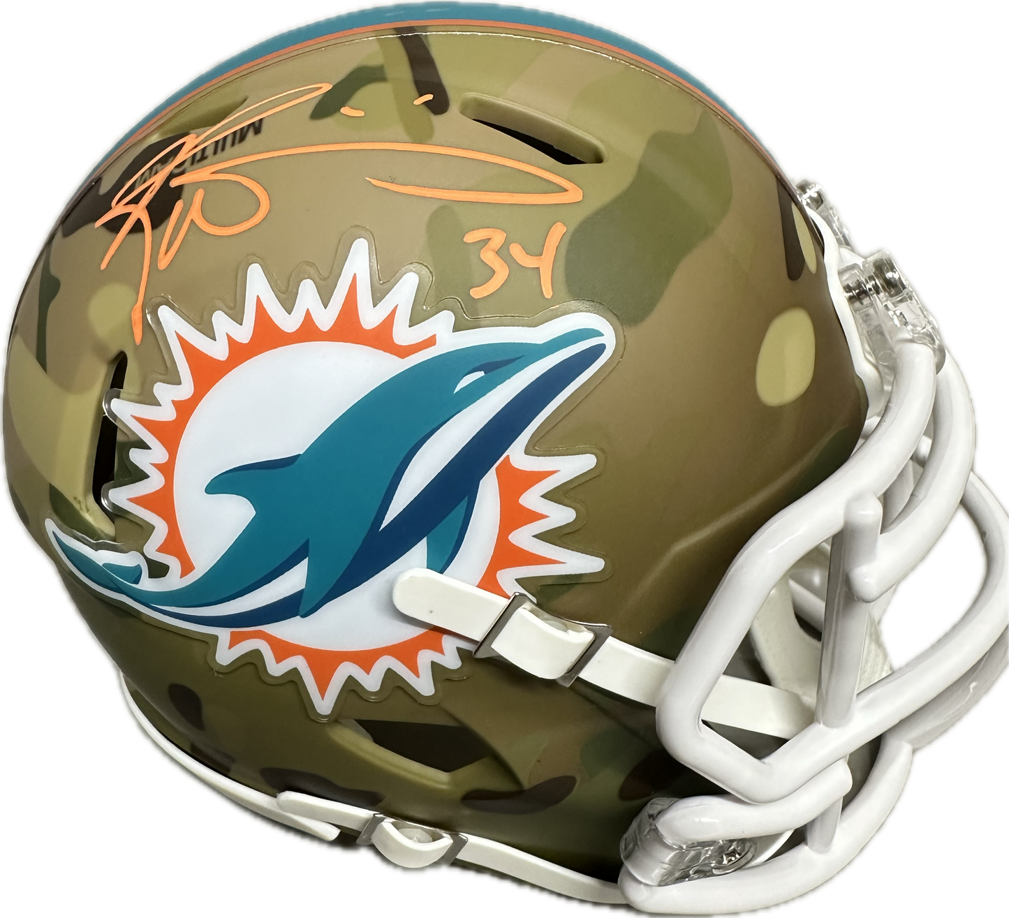 Ricky Williams Miami Signed White Mini Football Helmet (JSA)