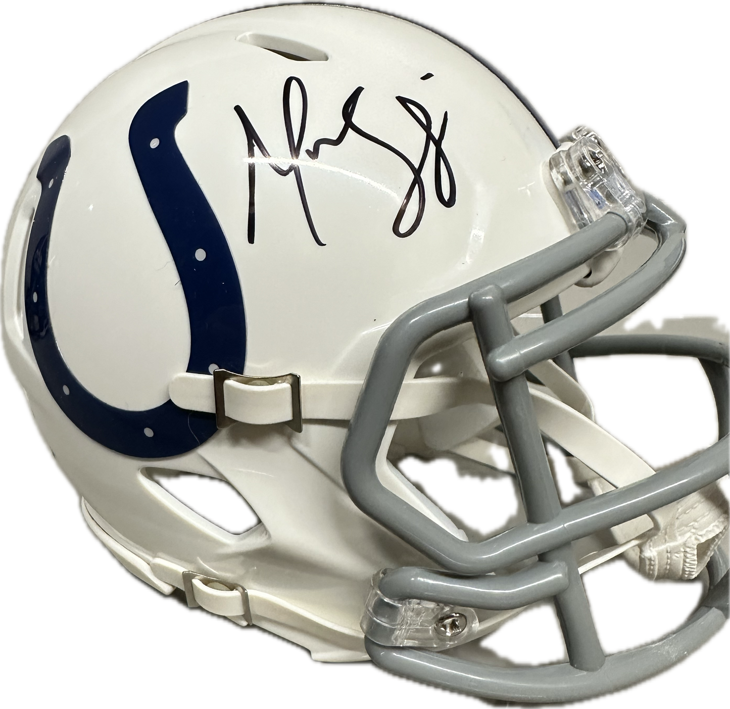 Marvin Harrison Indianapolis Signed Mini Football Helmet (JSA)