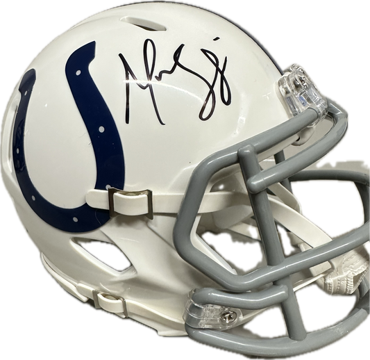 Marvin Harrison Indianapolis Signed Mini Football Helmet (JSA)