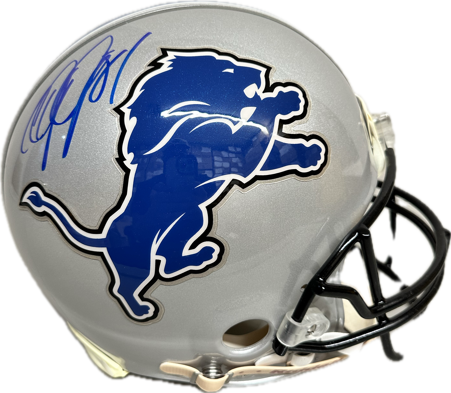 Calvin Johnson Detriot Full Size Grey Speed Football Helmet (JSA)