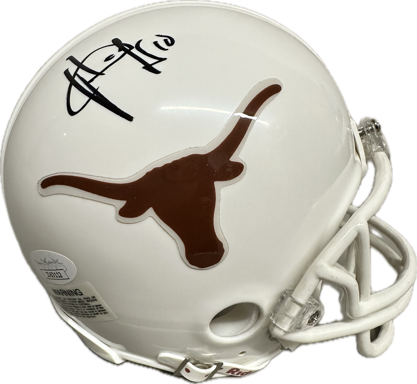 Vince Young Texas Longhorns White Signed Mini Football Helmet (PIA)