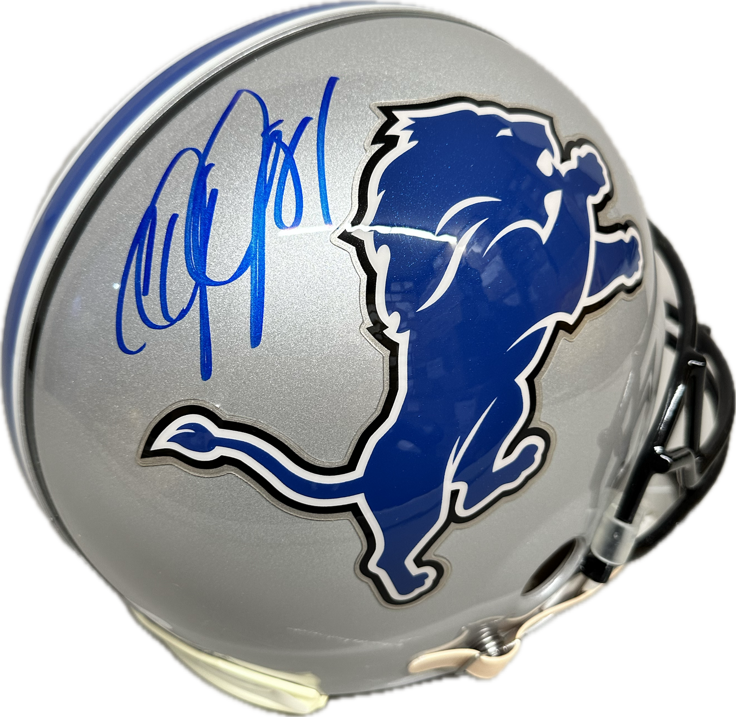 Calvin Johnson Detriot Full Size Grey Speed Football Helmet (JSA)