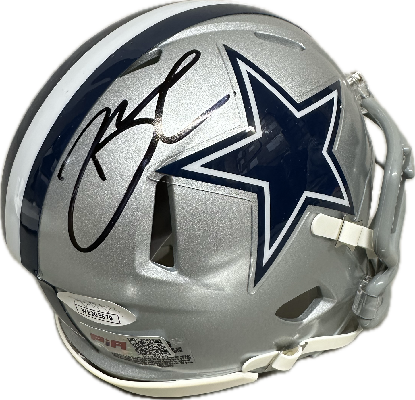 Brandin Cooks Dallas Grey Speed Mini Football Helmet (PIA/JSA)