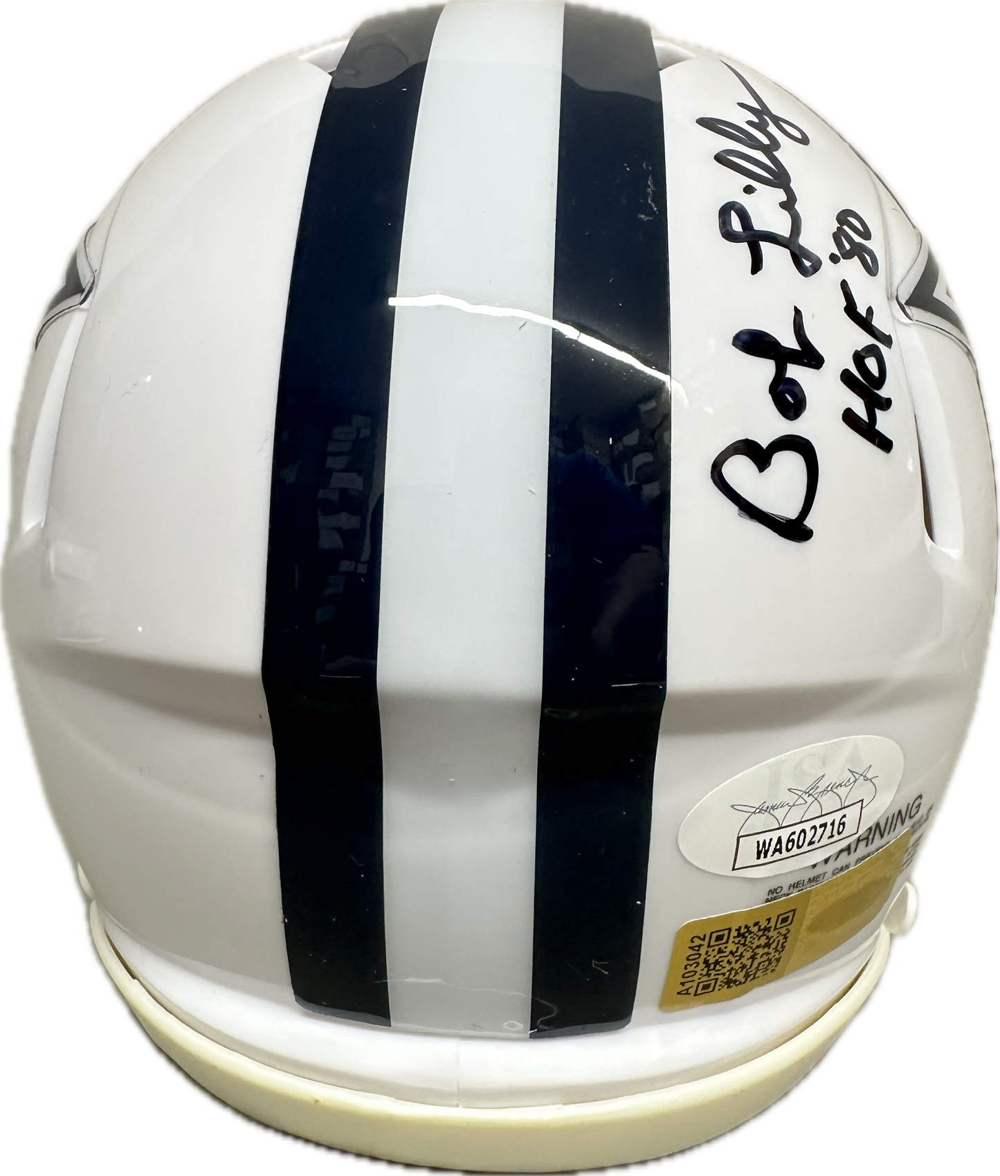 Bob Lilly "HOF 80" Signed Dallas White Speed Mini Football Helmet (PIA/JSA)