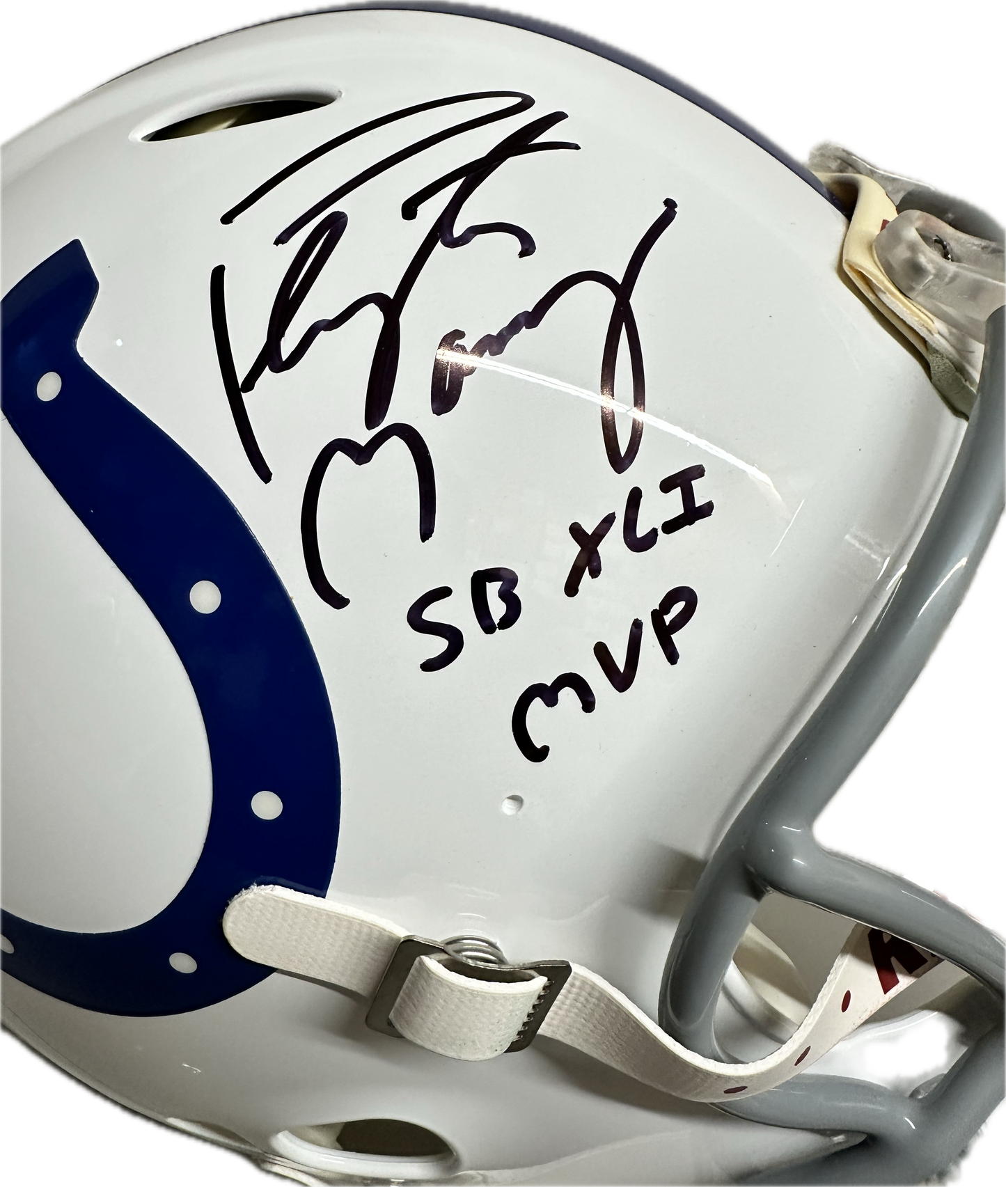 Peyton Manning Inscription "SB XLI MVP" Indianapolis Signed Full Size Football Helmet (JSA)