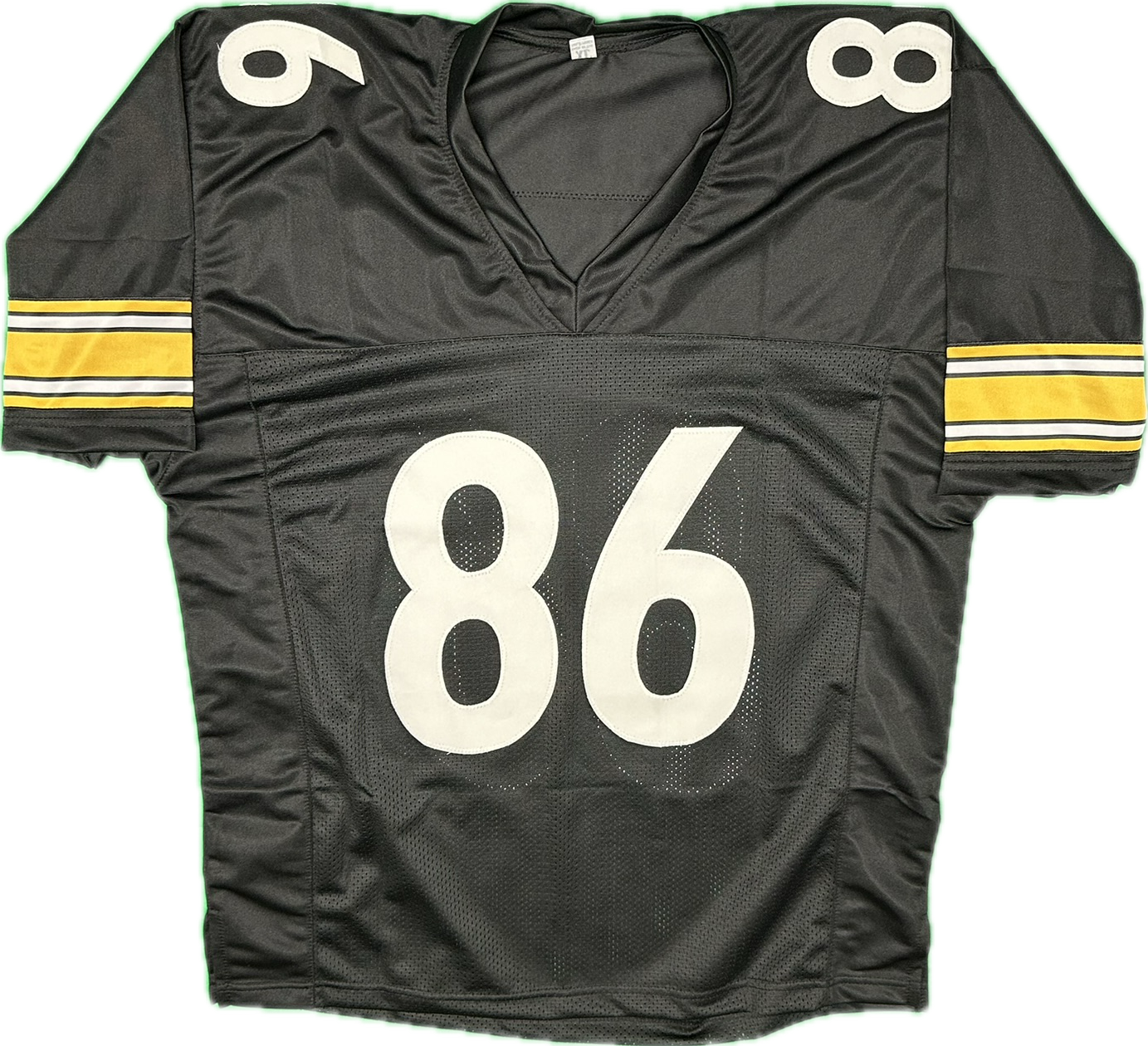 Hines Ward Autographed Custom Pittsburgh Black Football Jersey (JSA)