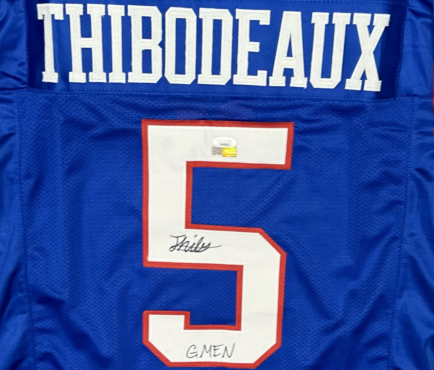 Kayvon Thibodeaux Autographed New York Custom Blue Football Jersey (JSA)