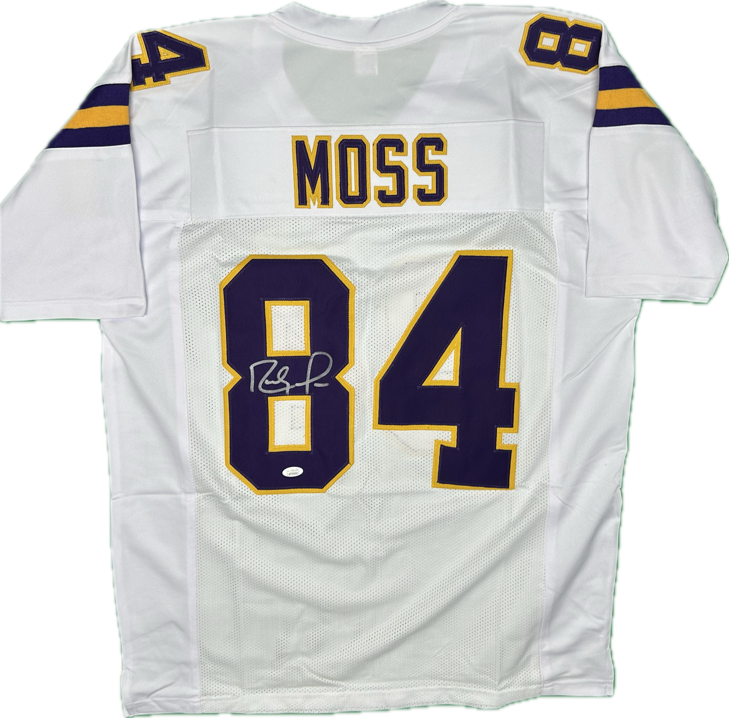Randy Moss Autographed Minnesota White Custom Football Jersey (PIA/JSA)