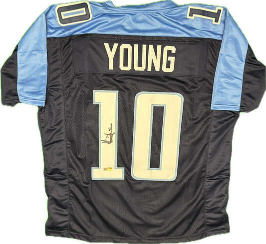 Vince Young Autograph Tennessee Custom Football Jersey (PIA)