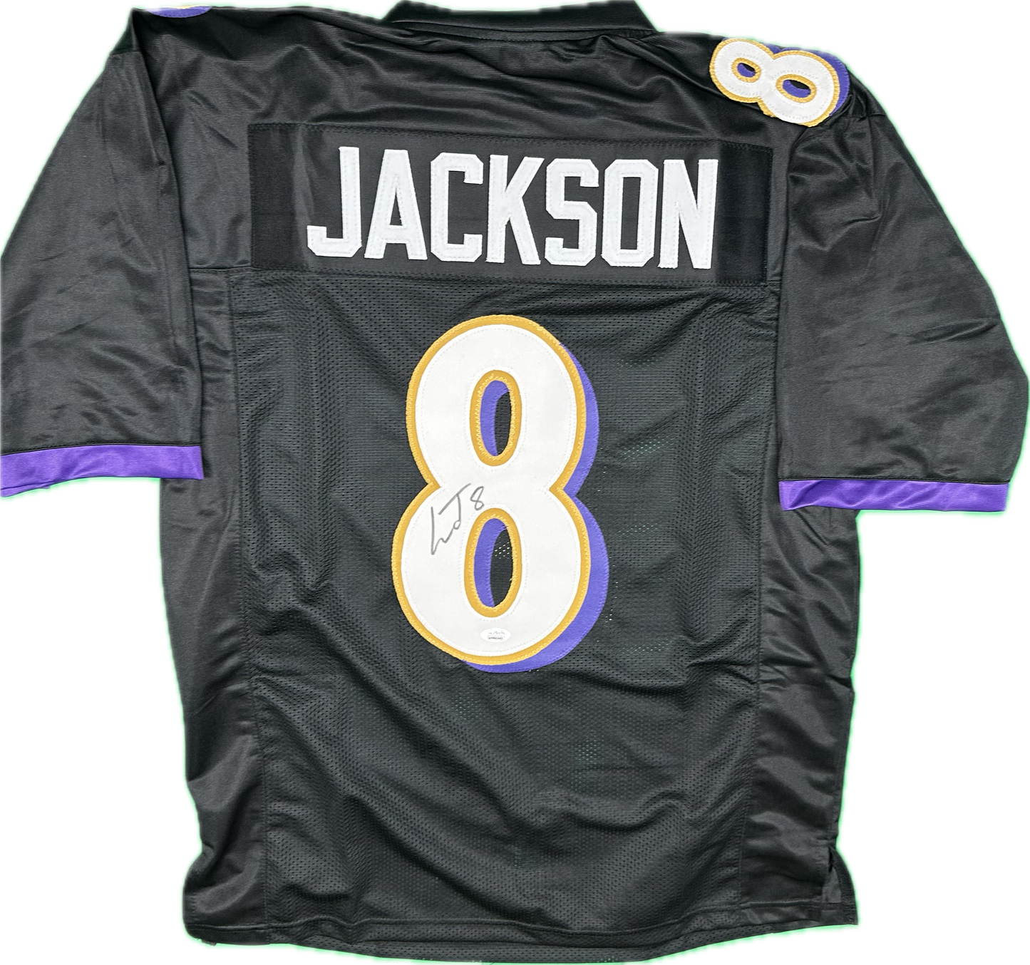 Lamar Jackson Custom Baltimore Black Autographed Football Jersey (JSA)