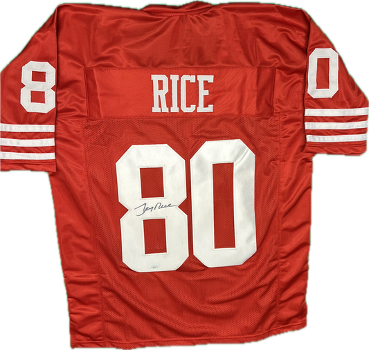 Jerry Rice Autographed San Francisco Custom Football Jersey (JSA)