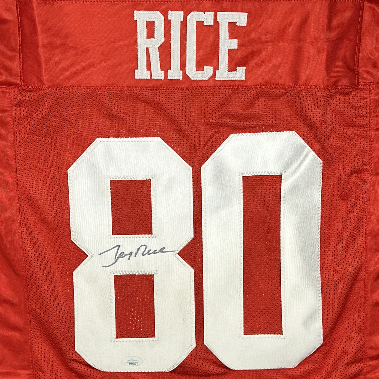 Jerry Rice Autographed San Francisco Custom Football Jersey (JSA)