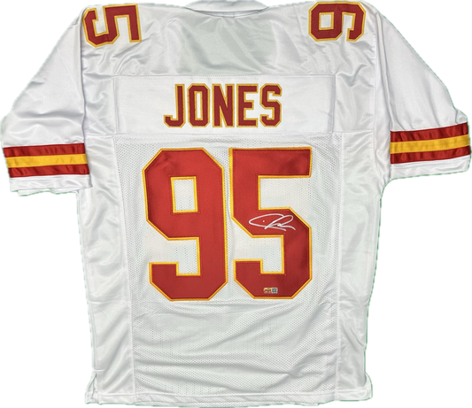 Chris Jones Autographed Kansas City Custom White Football Jersey (PIA)