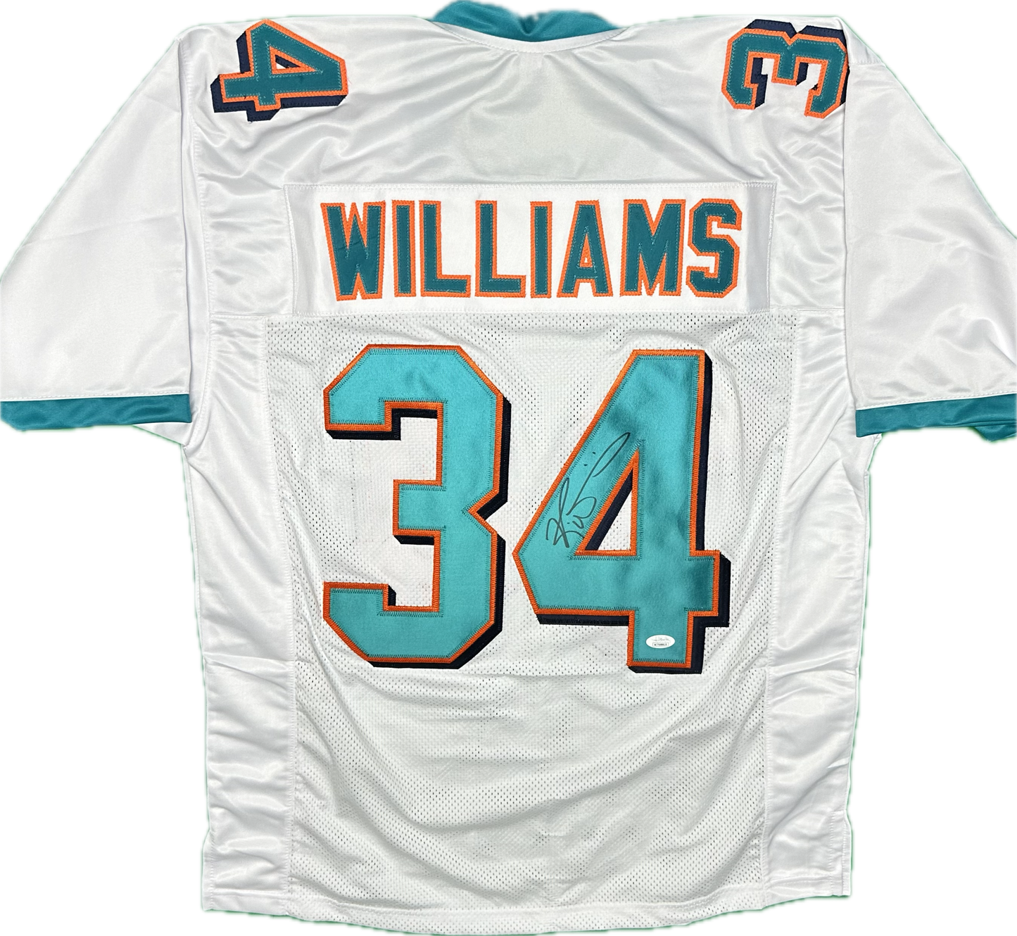 Ricky Williams Autographed Miami White Custom Football Jersey (PIA/JSA)