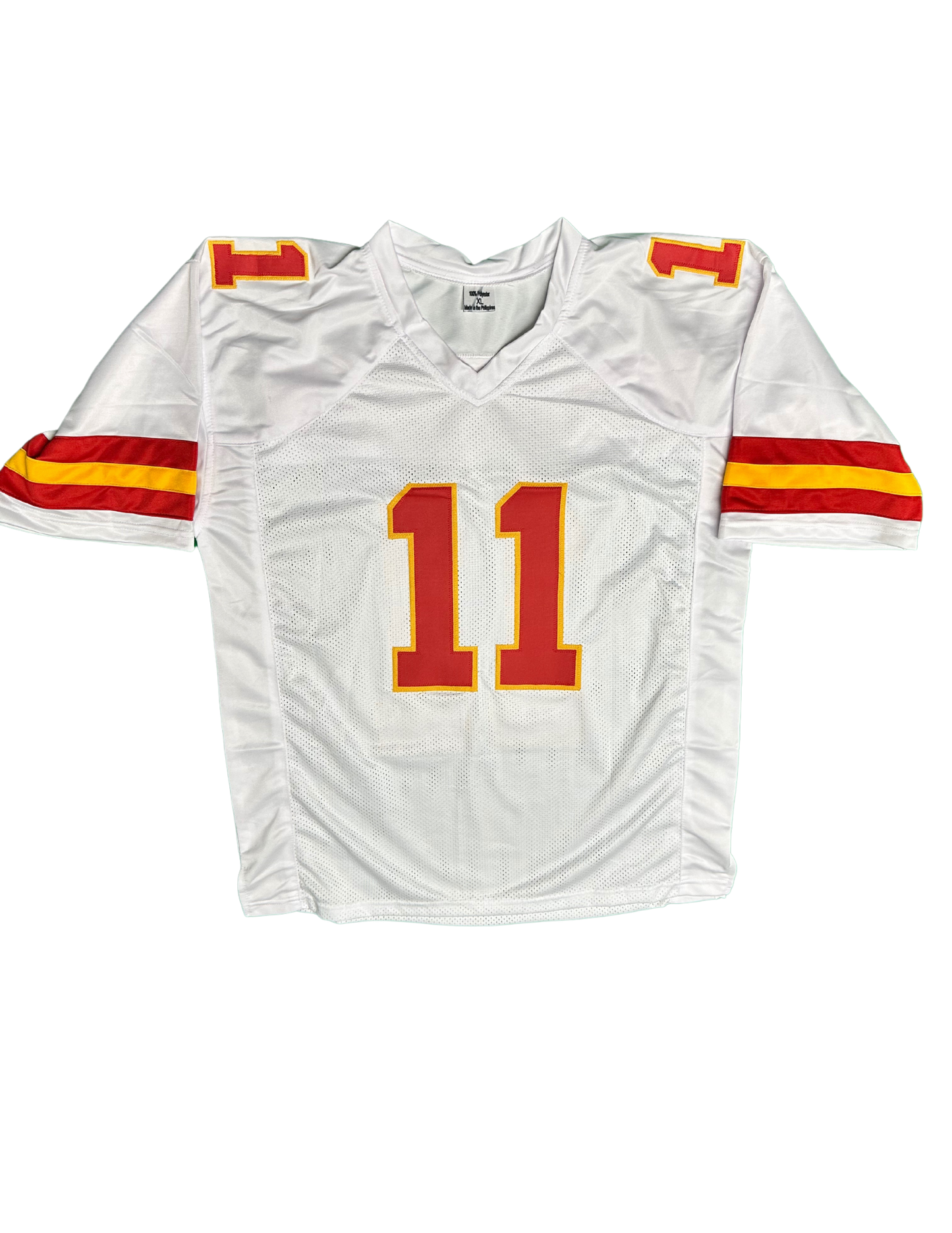 Marquez Valdes Scantling Signed White Super Bowl Chiefs Custom Autographed Football Jersey (PIA)