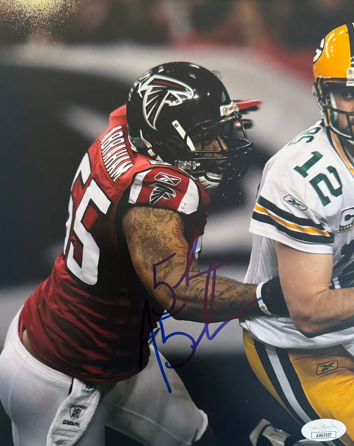 John Abraham Atlanta Autographed Photo 8x10 JSA